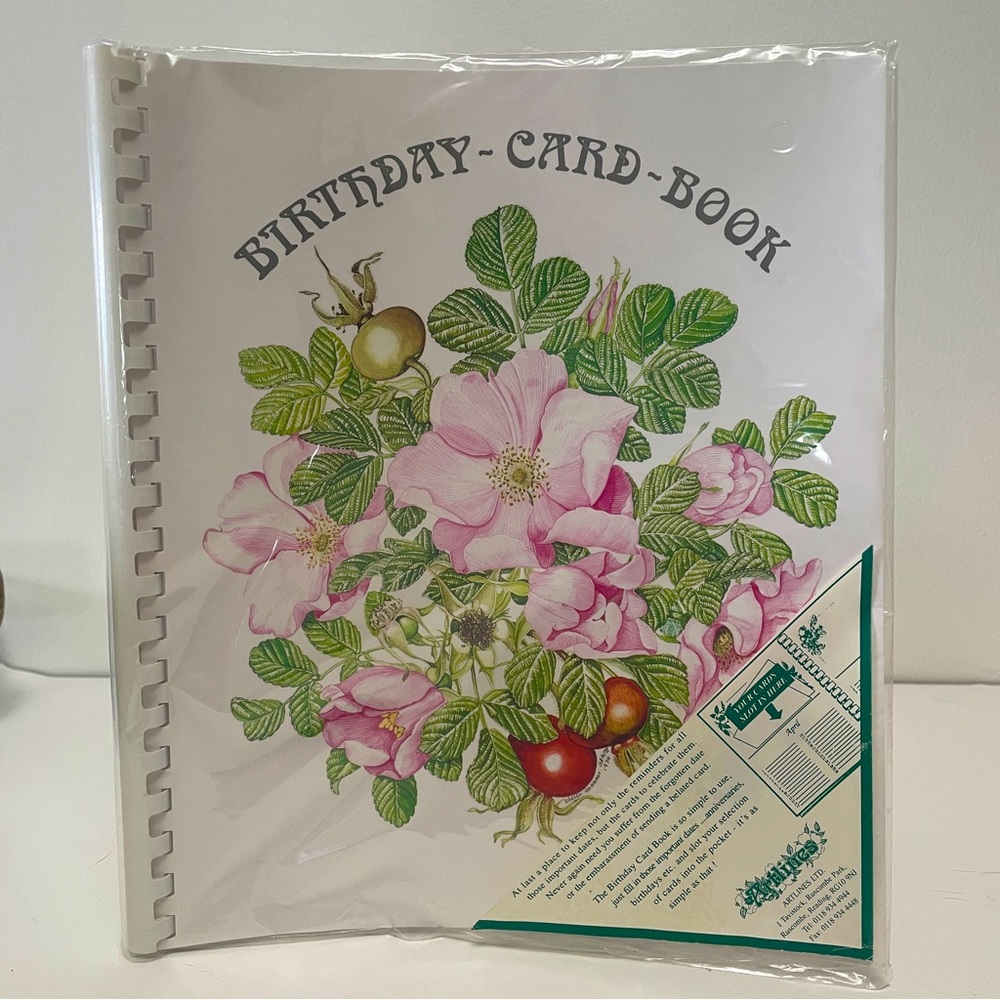 Vintage Birthday Card Book - Card Storage & Organisation Calendar Artlines Rare!